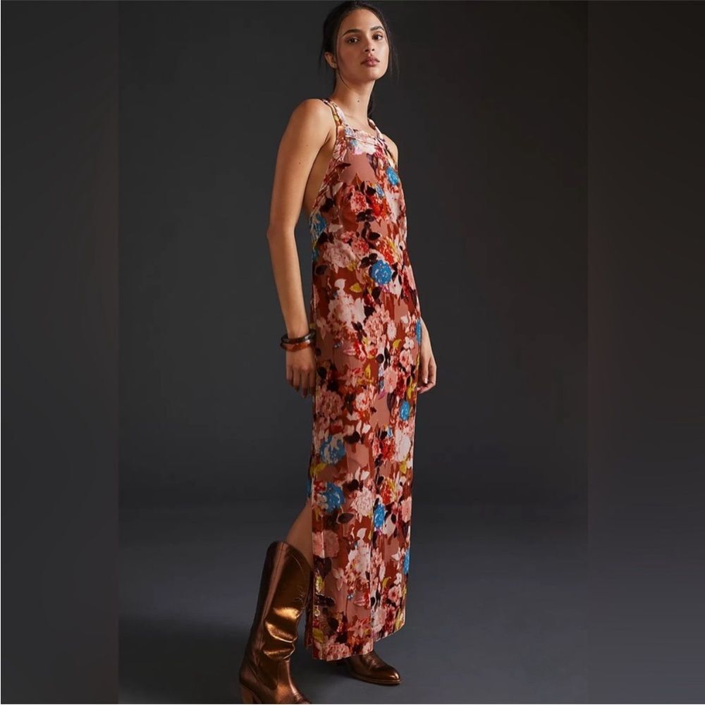 NWT Anthropologie Halter Velvet Maxi Dress Medium